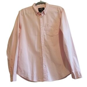 Hollister Men’s Medium Epic Flex Stretch Oxford Shirt‎ Pink Button Front...